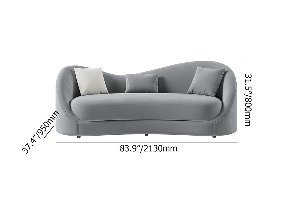 Sydni Curve Sofa, Grey color