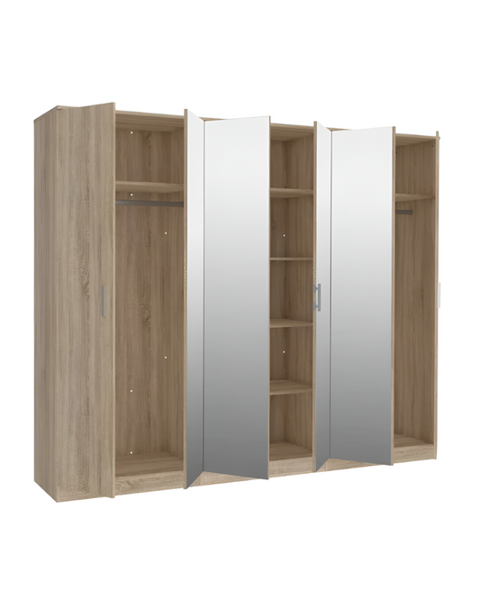 Washam 6 Door Wardrobe With Mirrors