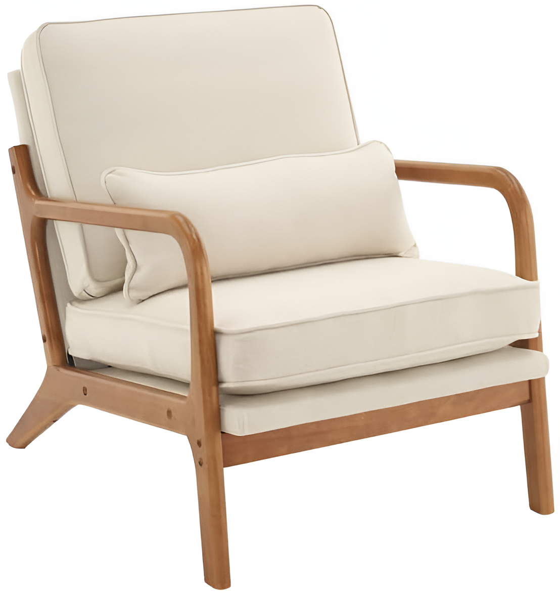 Belle Armchair, light Beige and OAK Wood