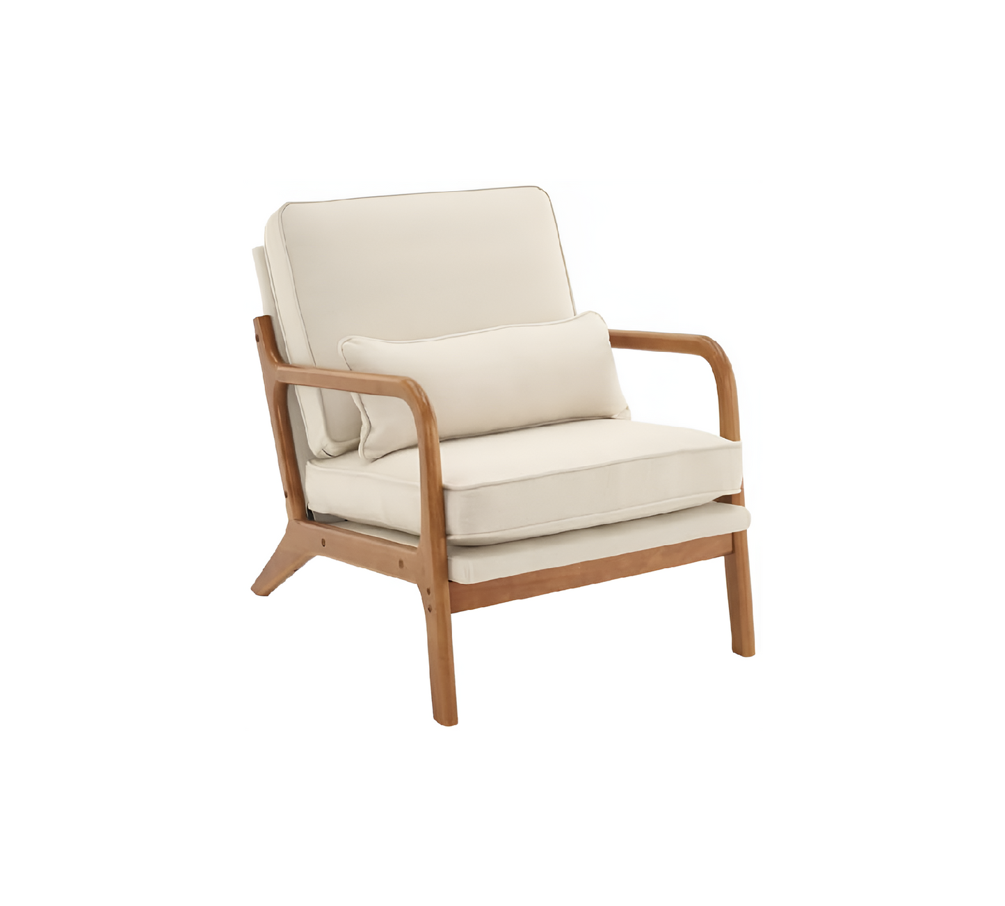 Belle Armchair, light Beige and OAK Wood