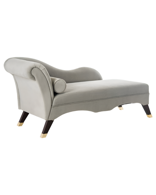 Safavieh Mid-Century Velvet Grey Chaise