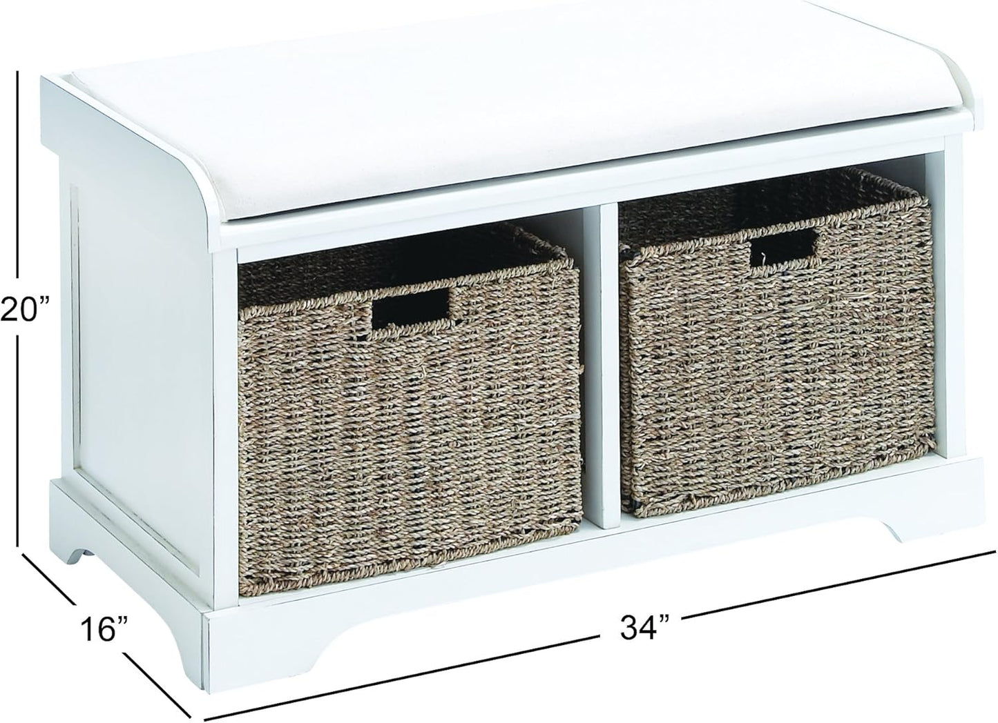 Cherry Basket 2-Drawer Storage Bench