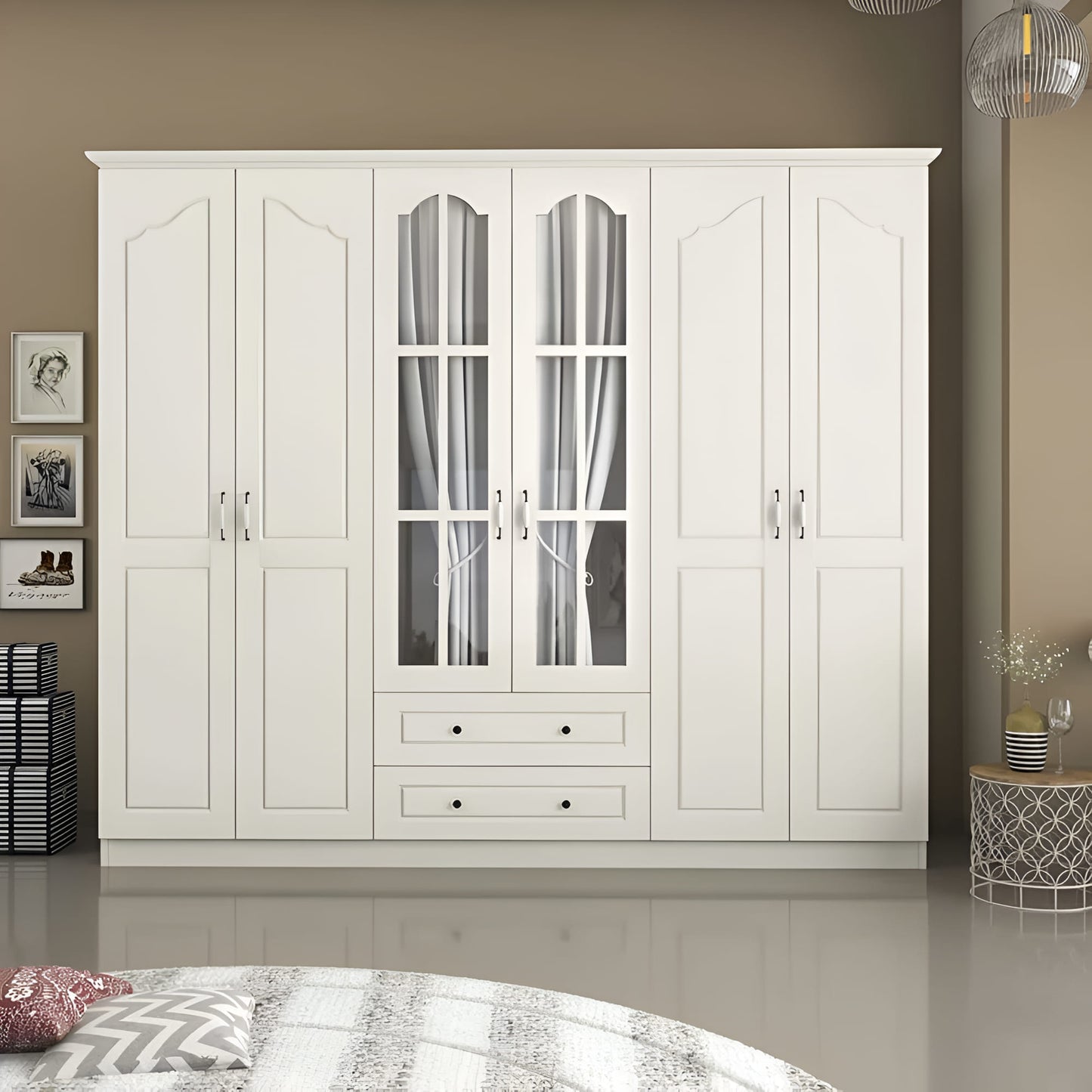 Bozeman 6 Door Wardrobe with Drawers