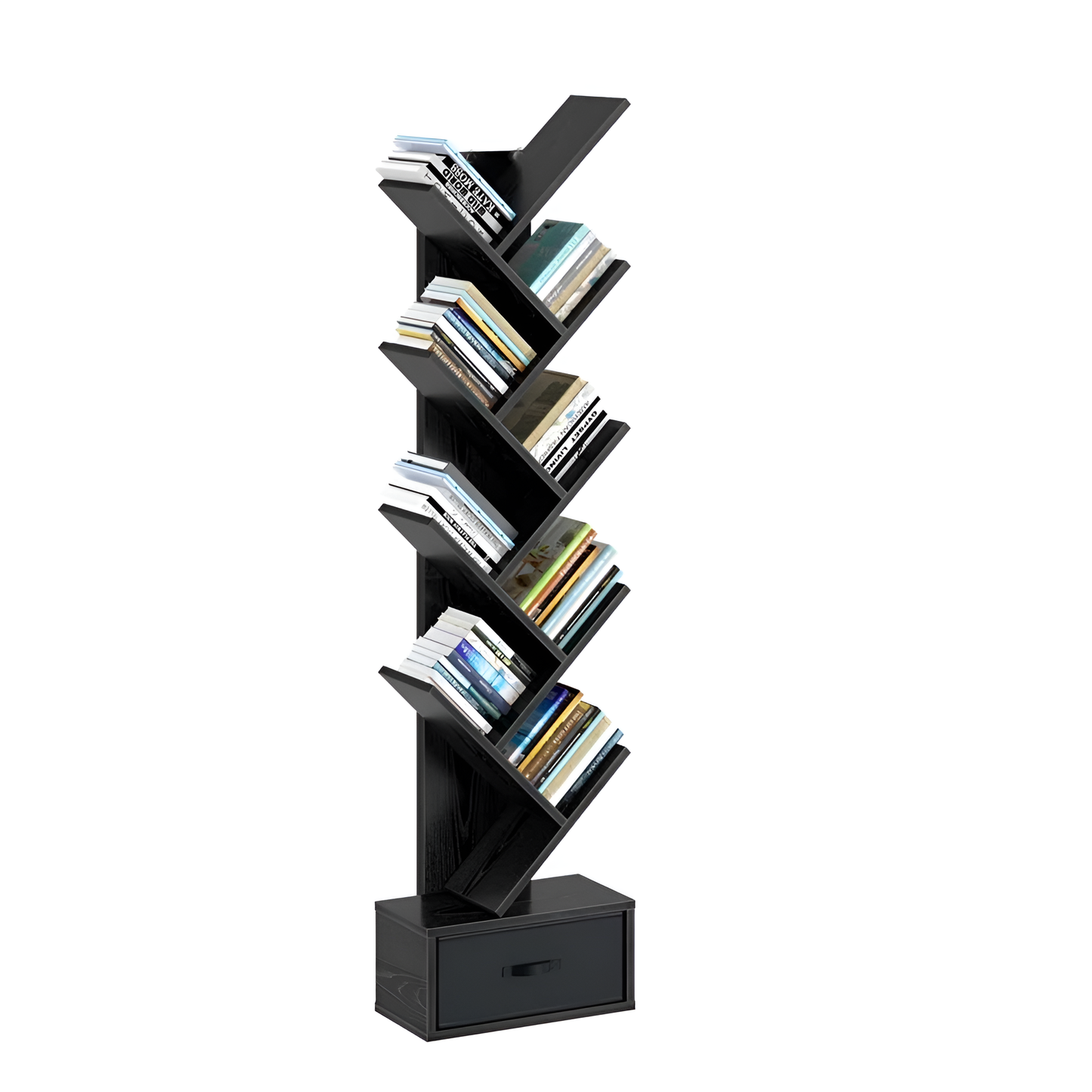 Geometric Bookcase with Bins