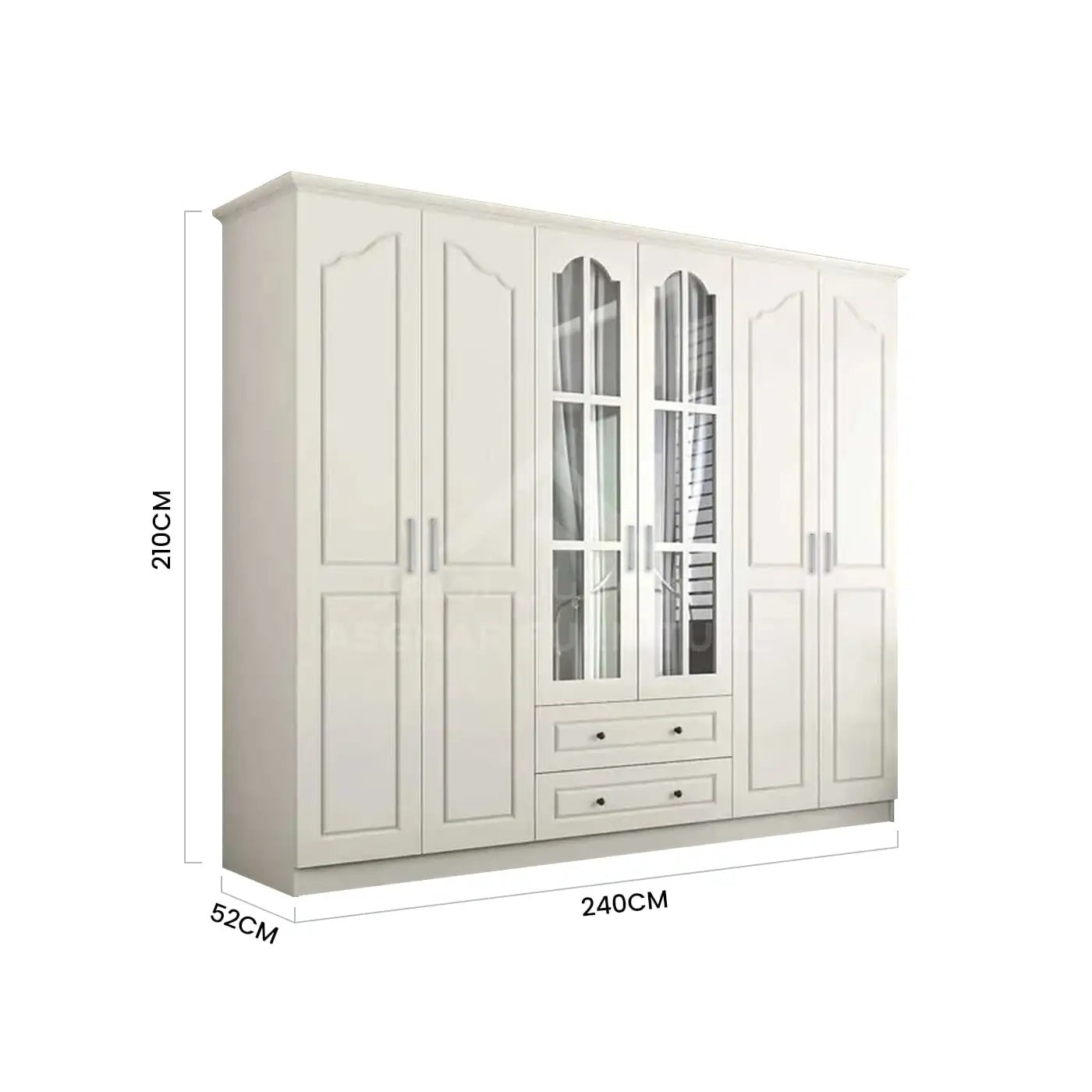 Bozeman 6 Door Wardrobe with Drawers