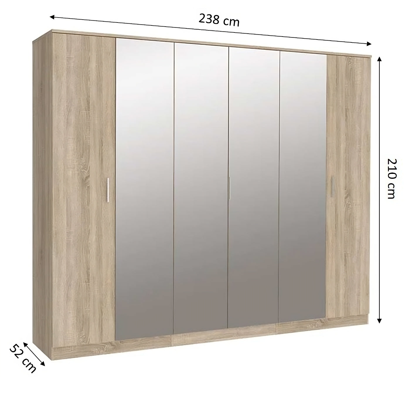 Washam 6 Door Wardrobe With Mirrors