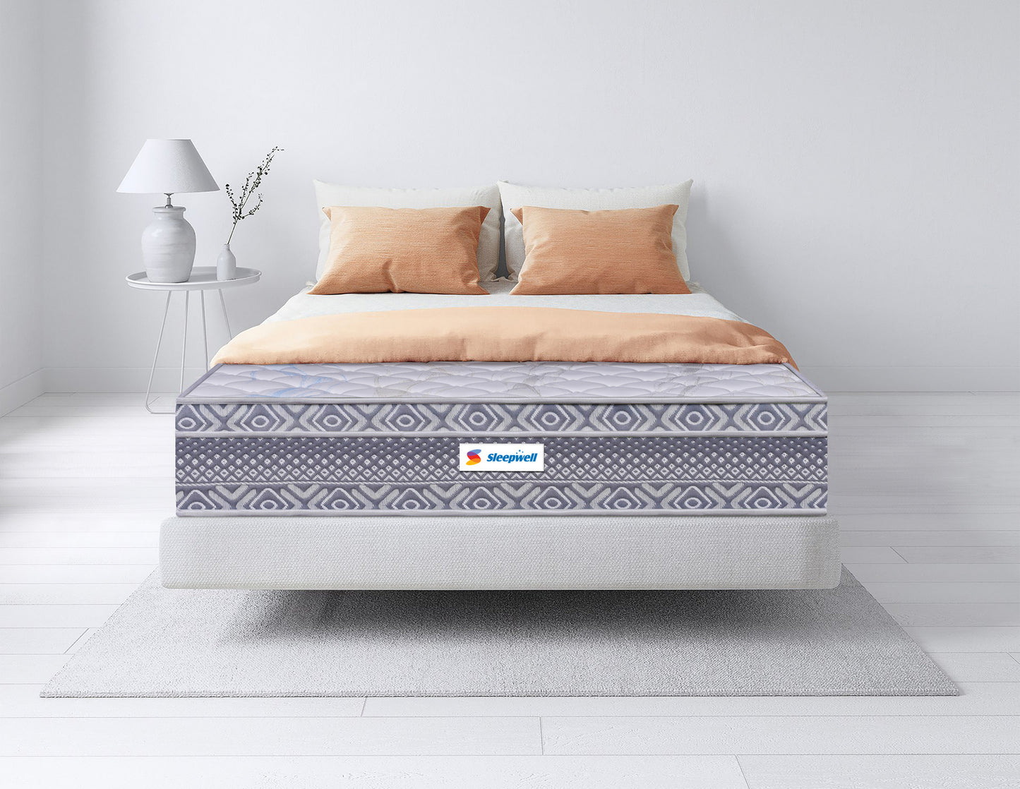 Sleepwell Spine Plus Regular | Visco Rebonded Foam Bonnell Spring | Neem Fresche Technology | Anti Sag Mattress