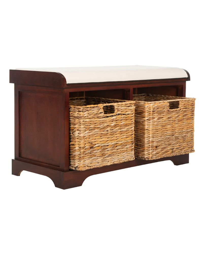 Cherry Basket 2-Drawer Storage Bench