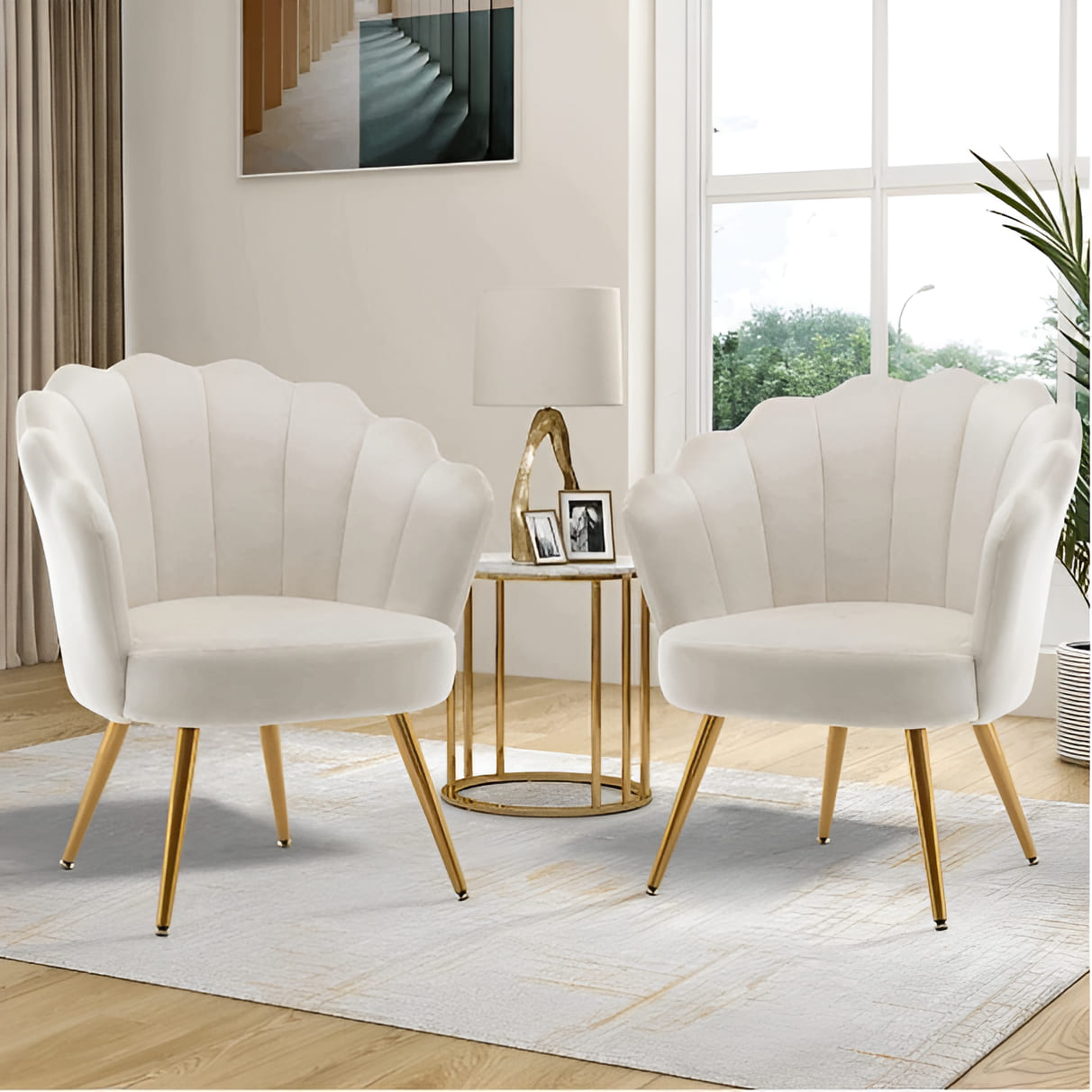 Alicante Armchair, White and Gold