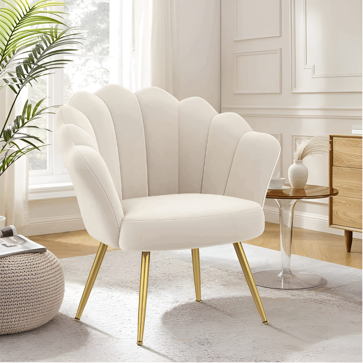 Alicante Armchair, White and Gold