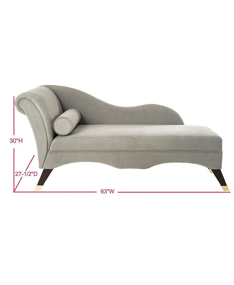 Safavieh Mid-Century Velvet Grey Chaise